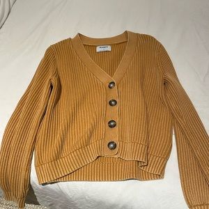 Mustard Yellow Knit Cardigan